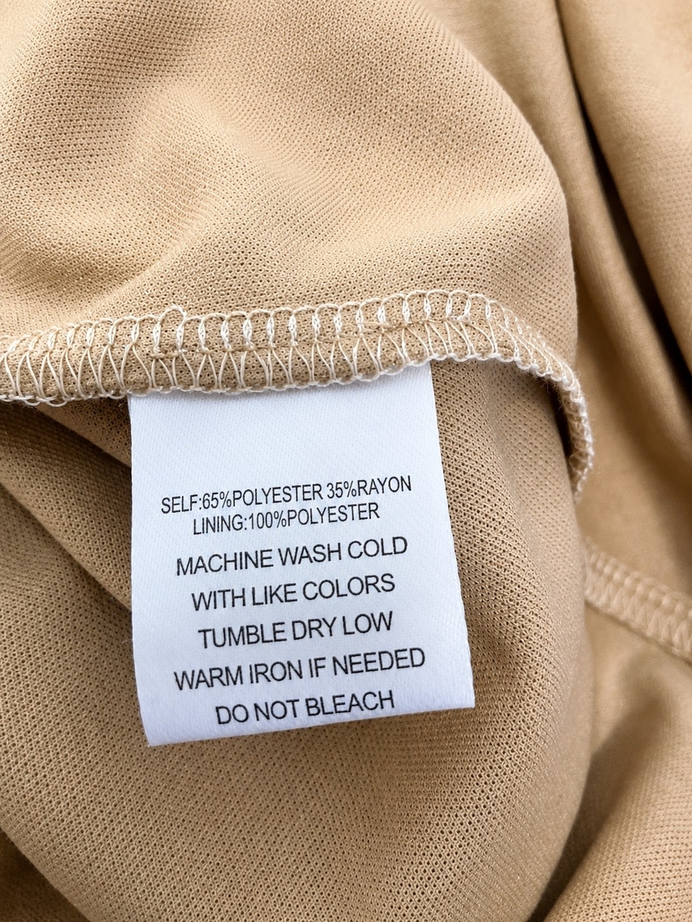 Just Found 1X Floral Smocked Midi Dress Tan Cream Camel Cottagecore Boho NWOT - Picture 7 of 12